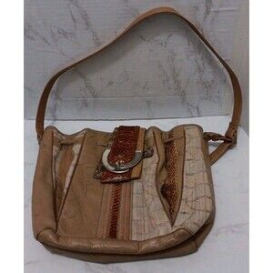 Sharif Vintage 80's/90's Patchwork Exotic Leather and Fabric Handbag USA